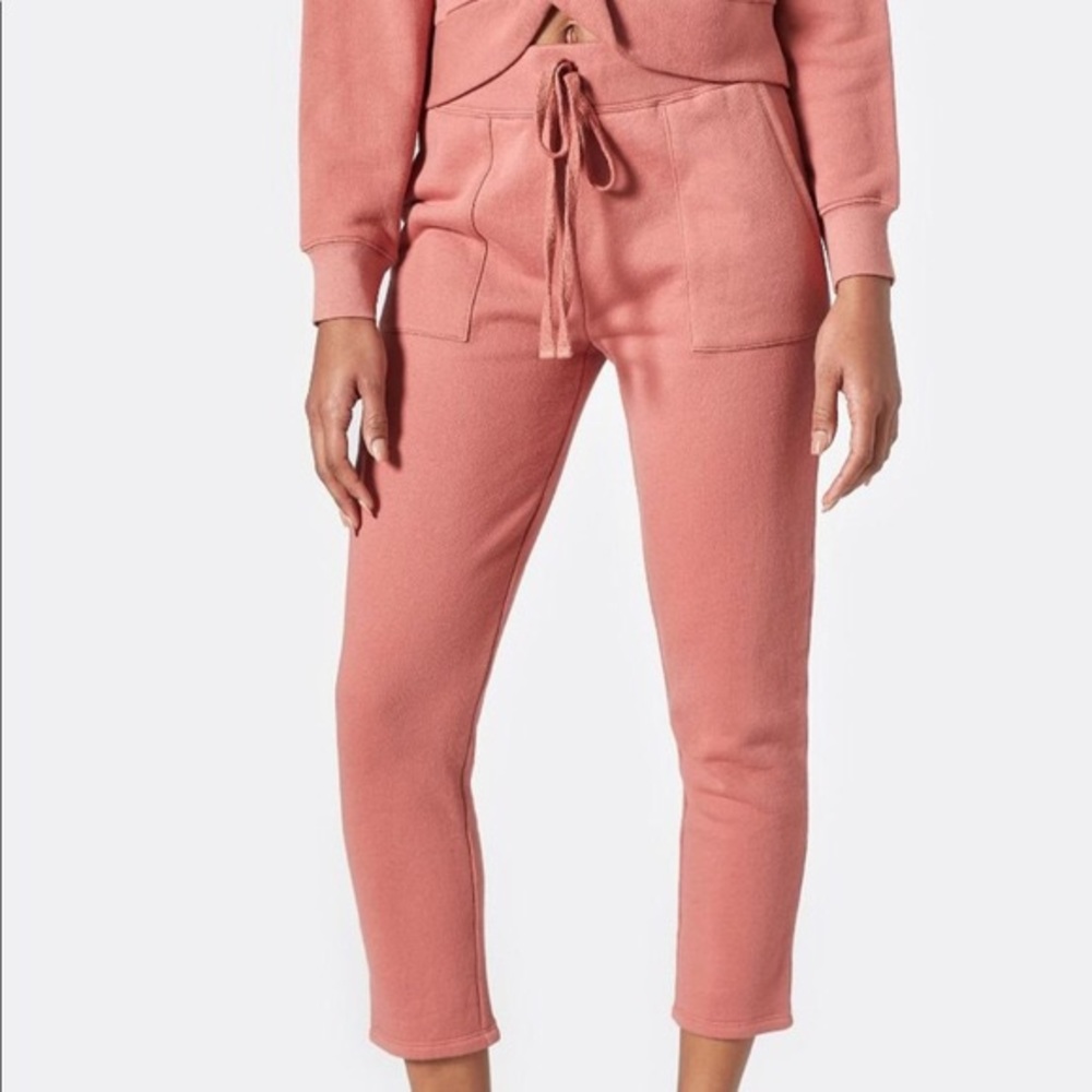 Burnt Pink Parachute Cropped Cotton Sweatpants from Designer Joie Size XS